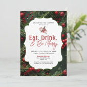 Bedrijf Vakantie Party Uitnodiging (Staand voorkant)