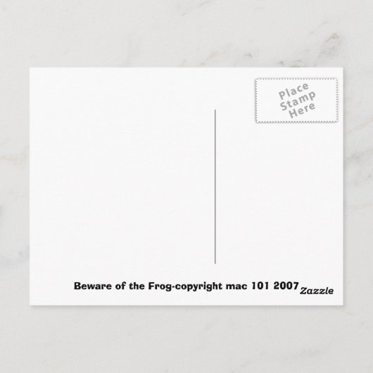 BEDRIJF VAN DE FROG BRIEFKAART (Achterkant)