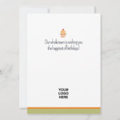 Bedrijf Verjaardag Logo Cupcake Candles Blauw Groe Kaart (Achterkant)