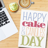 Bedrijf Verjaardag Logo Cupcake Candles Blauw Groe Kaart
