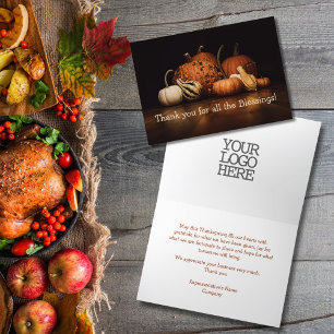 Bedrijf   Voeg toe Logo Dank u voor alle zegeninge Feestdagen Kaart