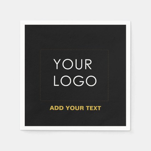 bedrijf voegt Logo modern zwart toe Servet (Voorkant)