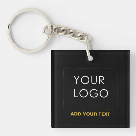 bedrijf voegt Logo modern zwart toe Sleutelhanger (voorkant)