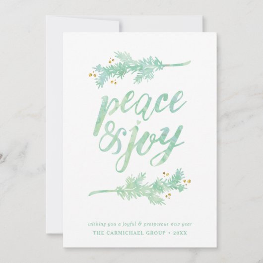 Bedrijf Vrede en Vrede Kerstmis Geen Foto Holiday  Feestdagenkaart (Voorkant)