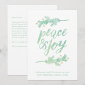 Bedrijf Vrede en Vrede Kerstmis Geen Foto Holiday  Feestdagenkaart (Voorkant / Achterkant)