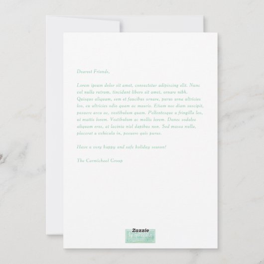 Bedrijf Vrede en Vrede Kerstmis Geen Foto Holiday  Feestdagenkaart (Achterkant)