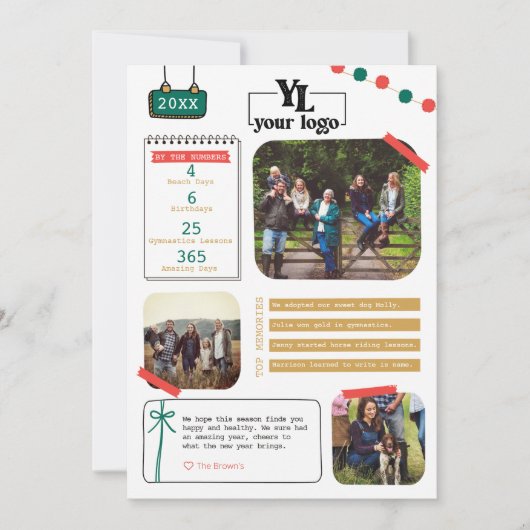 Bedrijf Wat een jaar in de Vakantiekaart van de Re Feestdagenkaart (Voorkant)