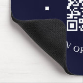 Bedrijf Website Link QR Code Navy Blue Business Muismat (Hoek)