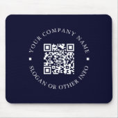 Bedrijf Website Link QR Code Navy Blue Business Muismat (Voorkant)