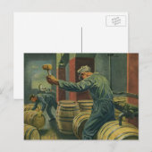 bedrijf, wijn die kurkwijn maakt briefkaart (Voorkant / Achterkant)