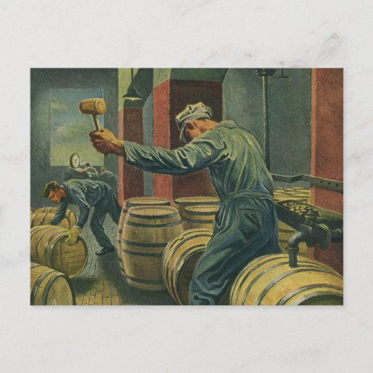 bedrijf, wijn die kurkwijn maakt briefkaart (Voorkant)