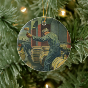  bedrijf, wijn die kurkwijn maakt keramisch ornament