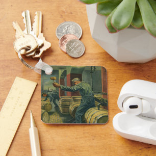  bedrijf, wijn die kurkwijn maakt sleutelhanger