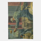 bedrijf, wijn die kurkwijn maakt theedoek (Verticaal)