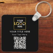 Bedrijf Zakelijk Bedrijf Logo QR Code & Tekst Sleutelhanger (Achterkant)