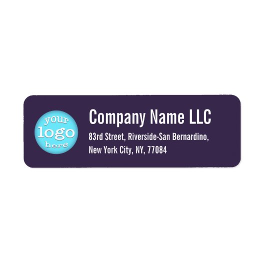 Bedrijf Zakelijk Logo Donker Paarse Retouradres Etiket (Voorkant)