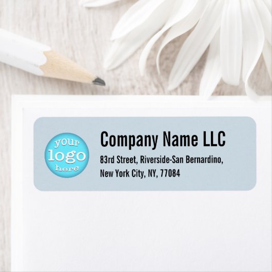 Bedrijf Zakelijk Logo Dusty Blue Retouradres Etiket (Insitu)