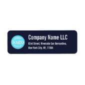 Bedrijf Zakelijk Logo Navy Blue Return Adres Etiket (Voorkant)