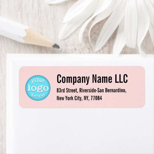 Bedrijf Zakelijk Logo Pastel Roze Retouradres Etiket (Insitu)
