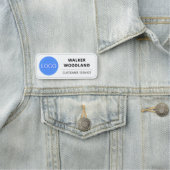 Bedrijf Zakelijke Logo, Custom Clean White Medewer Naamplaatje (In situ)