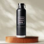 Bedrijf Zakelijke Logo Gepersonaliseerd Zwart Waterfles<br><div class="desc">Voeg je logo en tekst toe aan deze Custom Logo Black Water Bottle. Dit zakelijke logo bedrijf koperen vacuümwaterfles is een makkie om te bewerken! Stuur me een bericht met eventuele vragen! Geen oplading voor full colour afdrukken en geen minimale hoeveelheid.</div>