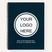 Bedrijf Zakelijke Logo Moderne Marineblauw Marketi Notitieboek (Voorkant)
