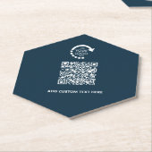 Bedrijf Zakelijke Logo QR Code | marineblauw Kartonnen Onderzetters (Schuin)