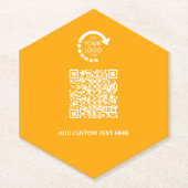 Bedrijf Zakelijke Logo QR Code | Retro goud Kartonnen Onderzetters (Voorkant)