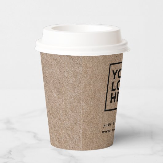 Bedrijf Zakelijke Logo Stijlvolle rustieke Kraft Papieren Bekers (Rechts)