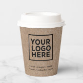 Bedrijf Zakelijke Logo Stijlvolle rustieke Kraft Papieren Bekers (Voorkant)