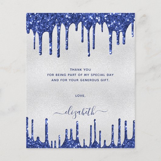 BEDRIJF zilverblauw glitter dank u (Achterkant)