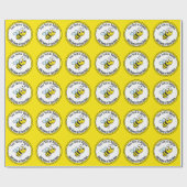 Bedrijf Zwart en Geel Bee Boerderij Naam Cadeaupapier (Vlak)