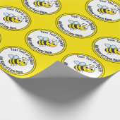 Bedrijf Zwart en Geel Bee Boerderij Naam Cadeaupapier (Hoek)