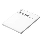 Bedrijf Zwart-wit Bedrijfsnaam en Logo Notitieblok (Linkerzijde)