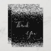 BEDRIJF zwarte zilverglitter bedankt (Voorkant / Achterkant)