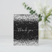 BEDRIJF zwarte zilverglitter bedankt (Staand voorkant)