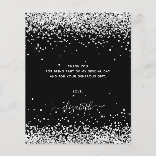 BEDRIJF zwarte zilverglitter bedankt (Achterkant)