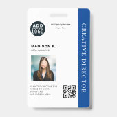 Bedrijfs aangepaste QR-code foto personeels-ID Badge (Voorzijde)