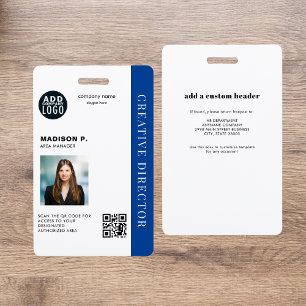 Bedrijfs aangepaste QR-code foto personeels-ID Badge