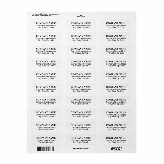 bedrijfs adresetiket met co-naam etiket (Full Sheet)