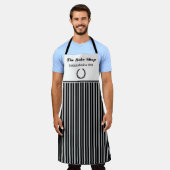 Bedrijfs Apron Jouw tekst & Logo Stripes Schort (Gedragen)