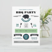 Bedrijfs Barbecue voegt logo Uitnodiging toe (Staand voorkant)