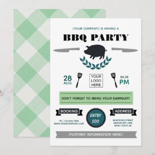 Bedrijfs Barbecue voegt logo Uitnodiging toe