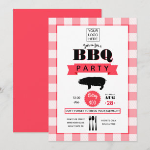 Bedrijfs Barbecue voegt logo Uitnodiging toe
