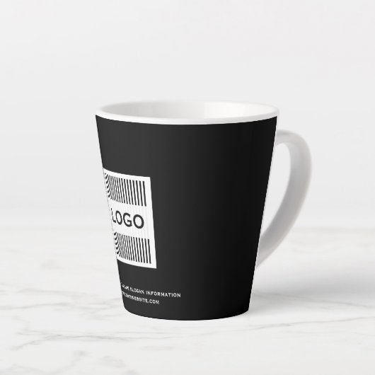 Bedrijfs Bedrijf Logo minimalistisch zwart Latte Mok (Rechterhoek)