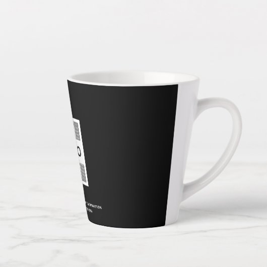 Bedrijfs Bedrijf Logo minimalistisch zwart Latte Mok (Rechts)