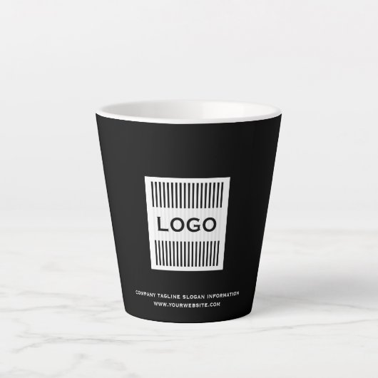 Bedrijfs Bedrijf Logo minimalistisch zwart Latte Mok (Voorkant)