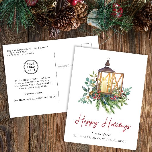 Bedrijfs Bedrijfs de Waterverf van de Kerstmis van Feestdagenkaart