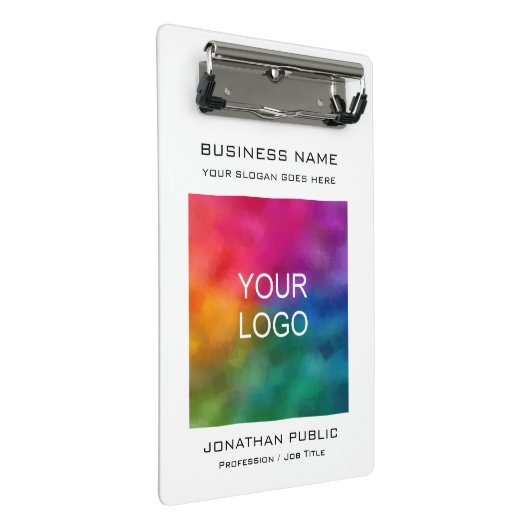 Bedrijfs Bedrijfs Logo voegt Jouw tekst toe Mini Klembord (Schuin)
