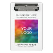 Bedrijfs Bedrijfs Logo voegt Jouw tekst toe Mini Klembord (Voorkant)